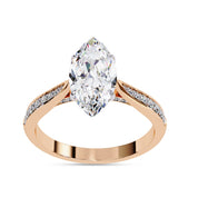 4 Prong Marquise Cut Solitaire Engagement Lab Grown Diamond Ring