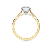 4 Prong Emerald Cut Solitaire Engagement Lab Grown Diamond Ring