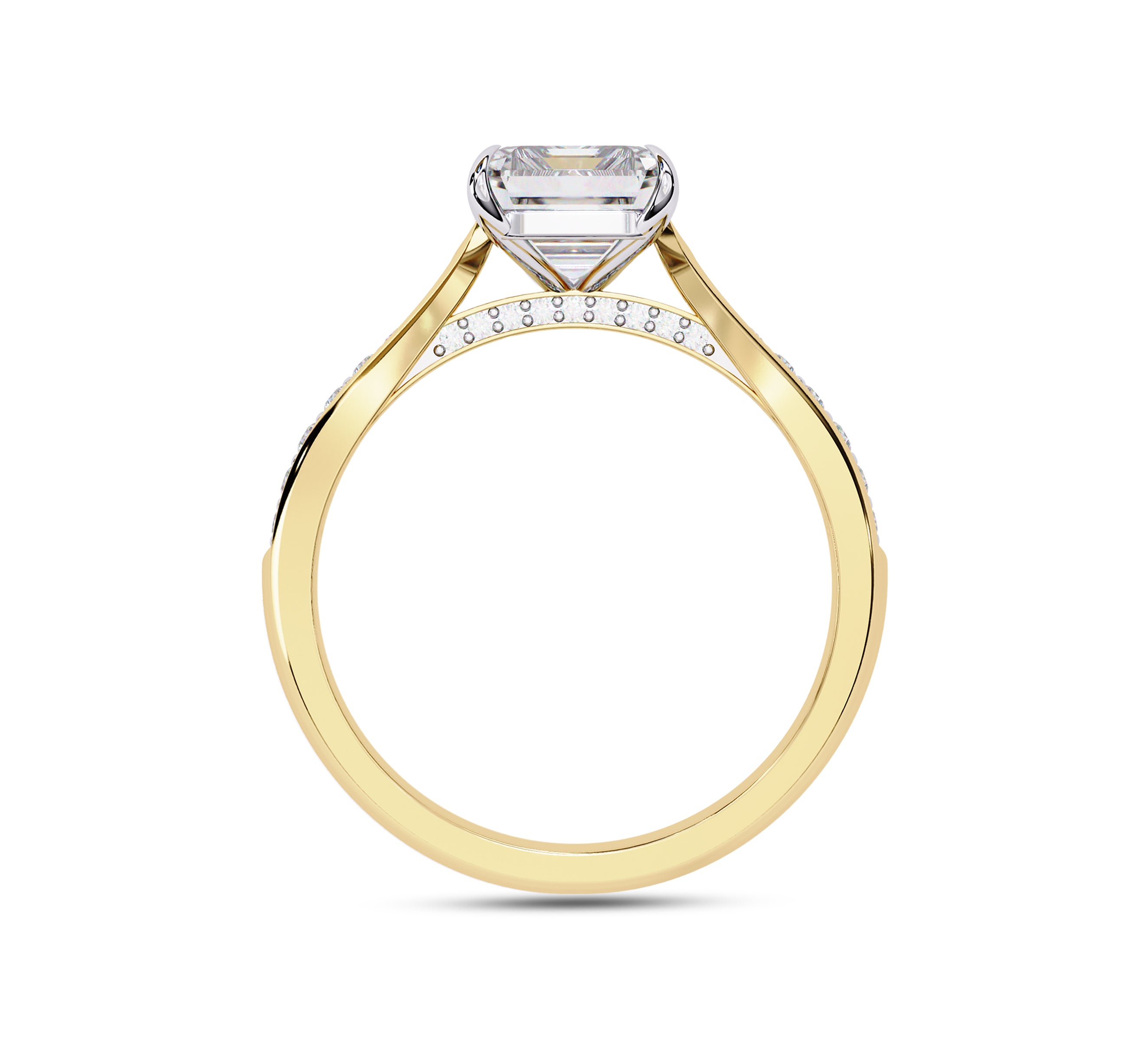4 Prong Emerald Cut Solitaire Engagement Lab Grown Diamond Ring