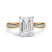 4 Prong Emerald Cut Solitaire Engagement Lab Grown Diamond Ring
