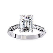 4 Prong Radiant Cut Solitaire Engagement Lab Grown Diamond Ring