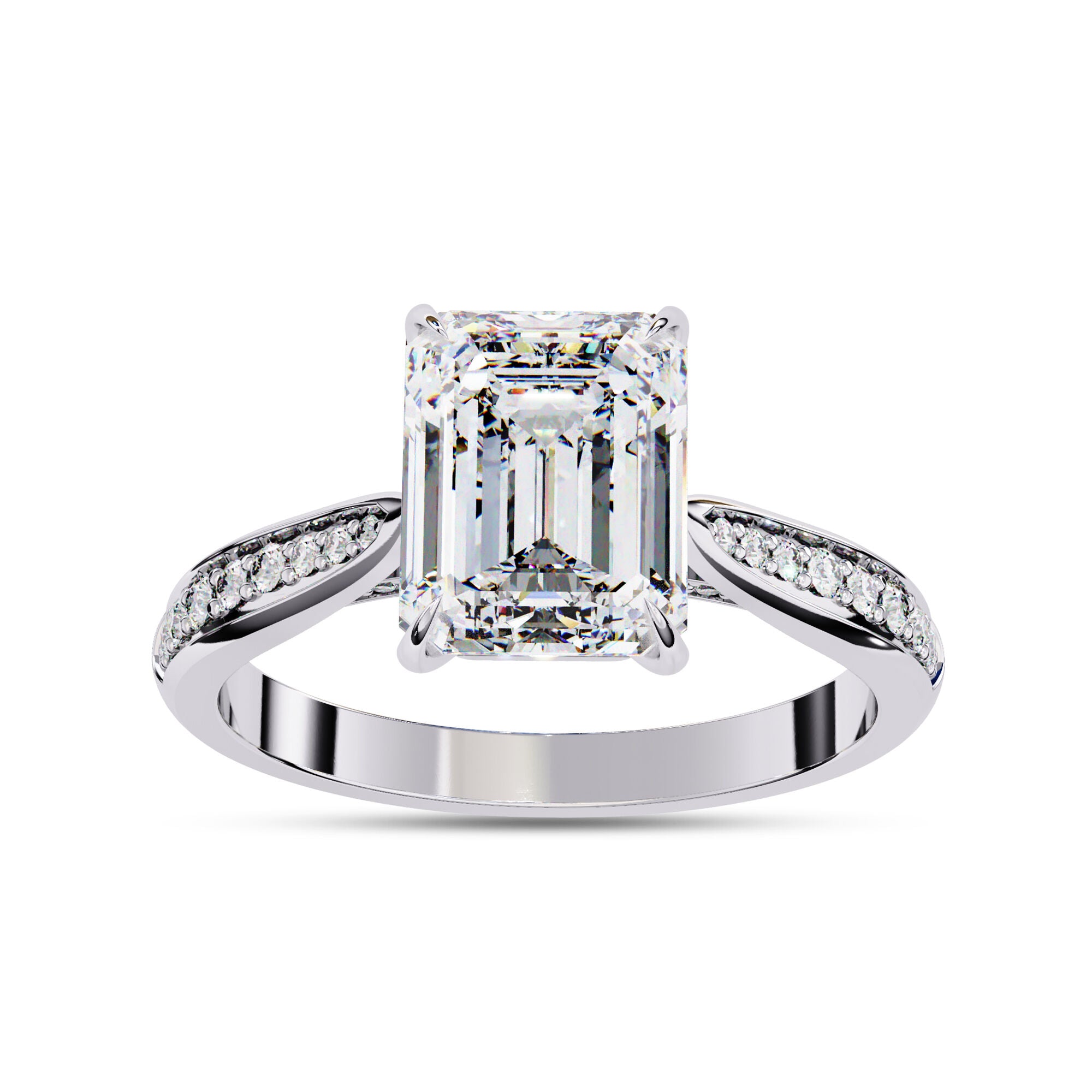 4 Prong Radiant Cut Solitaire Engagement Lab Grown Diamond Ring