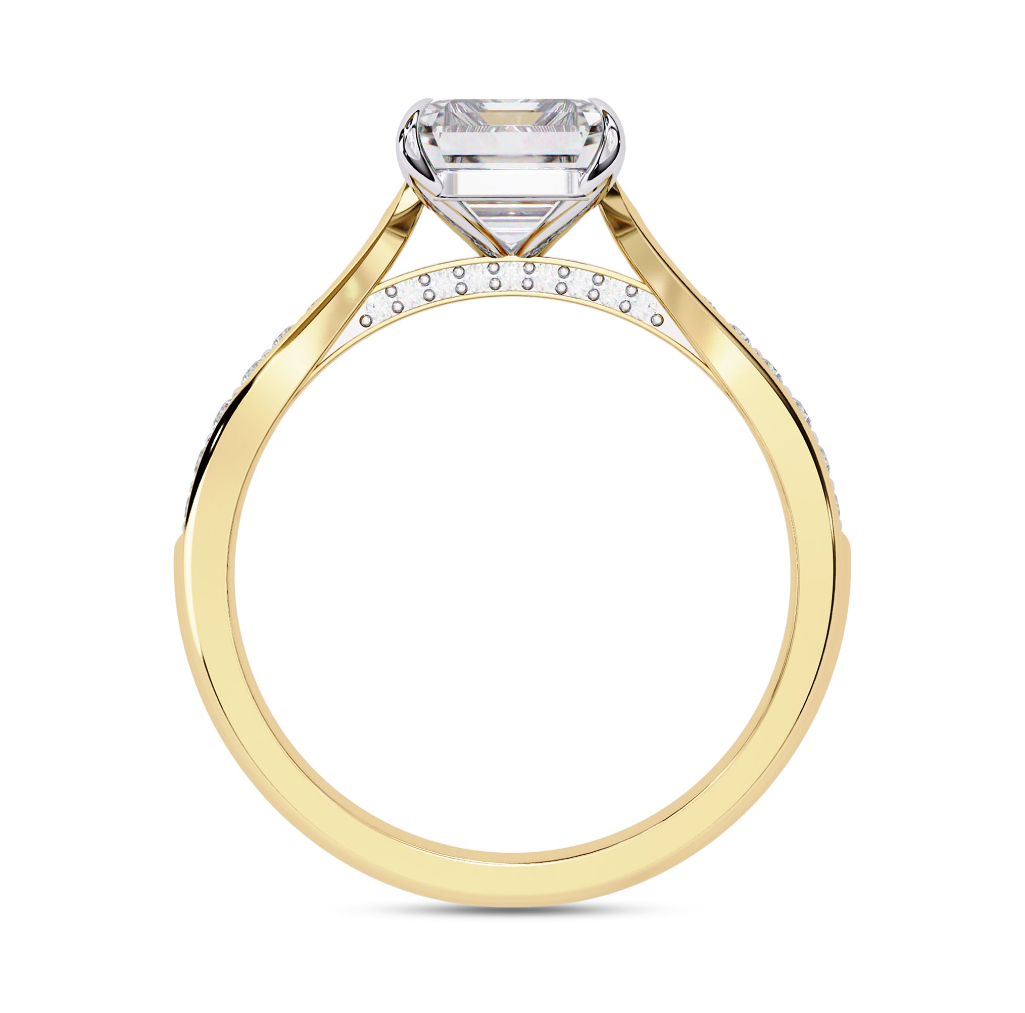 4 Prong Radiant Cut Solitaire Engagement Lab Grown Diamond Ring
