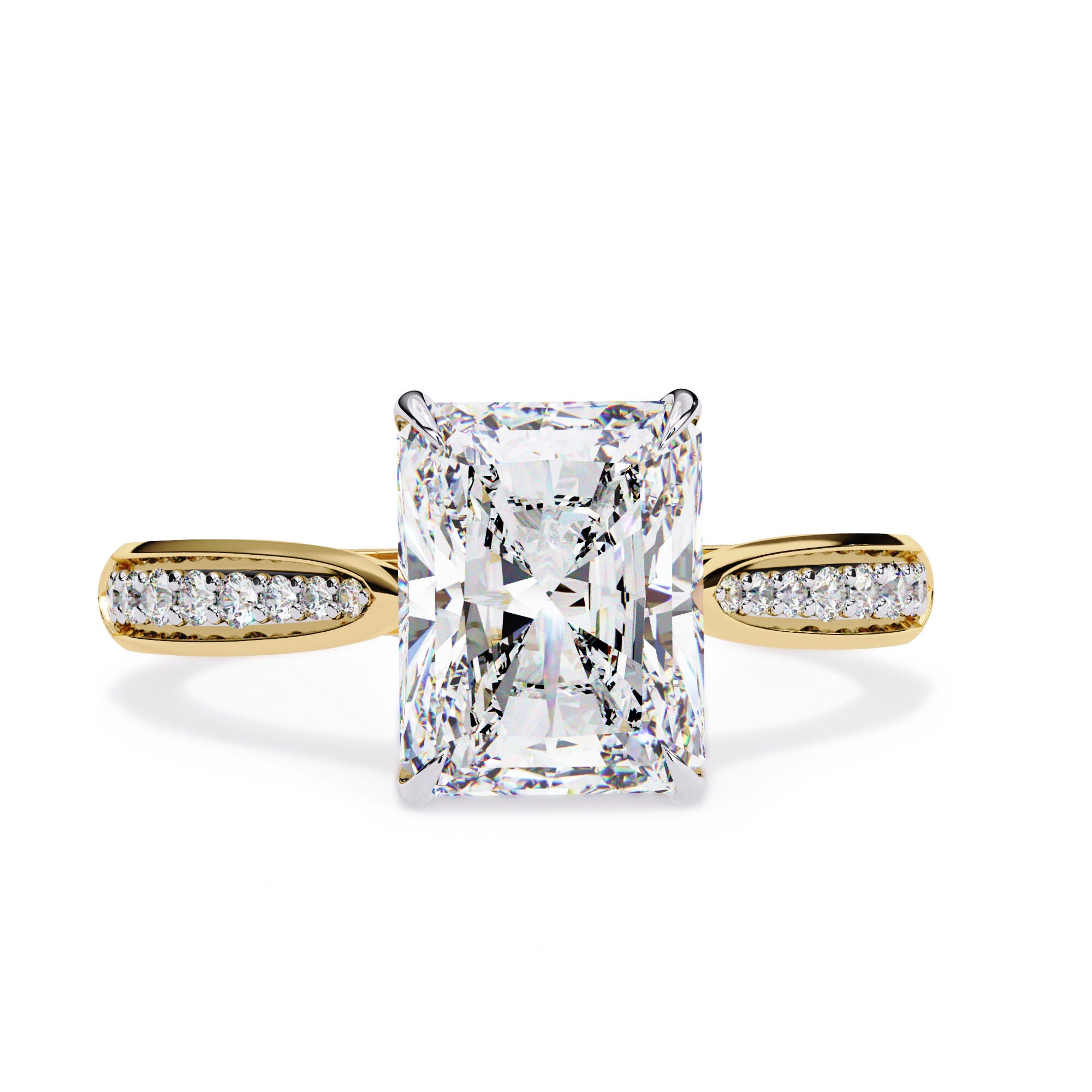 4 Prong Radiant Cut Solitaire Engagement Lab Grown Diamond Ring