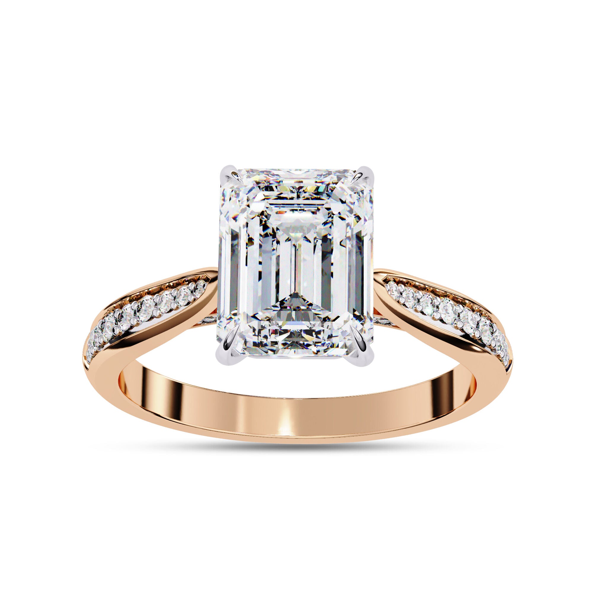 4 Prong Radiant Cut Solitaire Engagement Lab Grown Diamond Ring