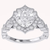 Floral Halo Lab Grown Diamond Engagement Ring