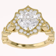 Floral Halo Lab Grown Diamond Engagement Ring