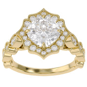Floral Halo Lab Grown Diamond Engagement Ring