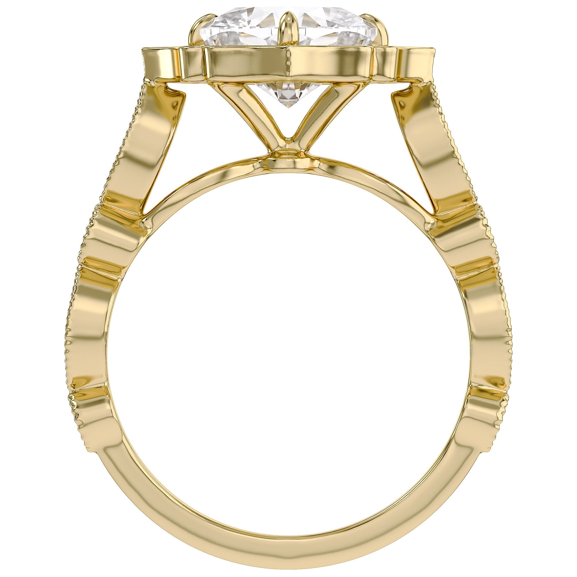 Floral Halo Lab Grown Diamond Engagement Ring