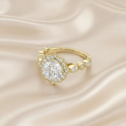 Floral Halo Lab Grown Diamond Engagement Ring
