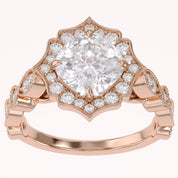 Floral Halo Lab Grown Diamond Engagement Ring