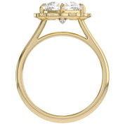 Floral Halo Solitaire Lab Grown Diamond Engagement Ring