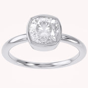 Bezel Set Solitaire Lab Grown Diamond Engagement Ring
