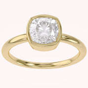 Bezel Set Solitaire Lab Grown Diamond Engagement Ring