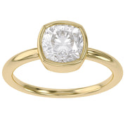 Bezel Set Solitaire Lab Grown Diamond Engagement Ring