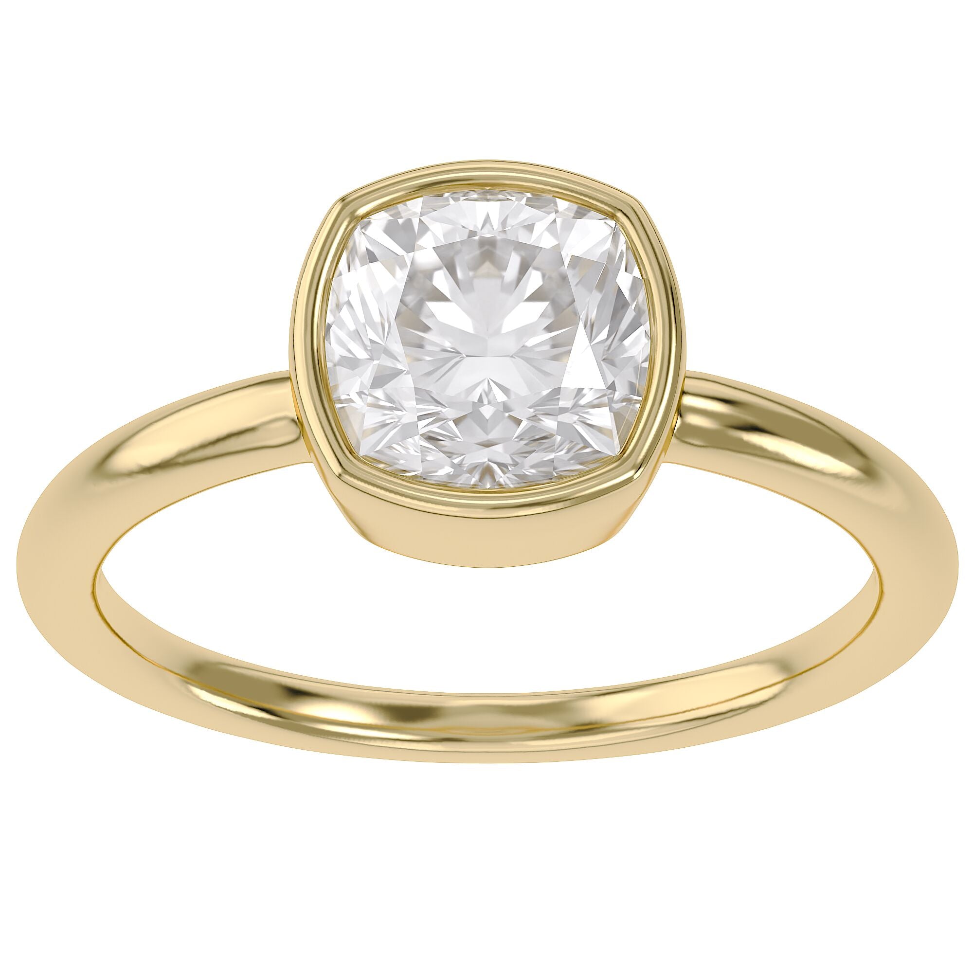 Bezel Set Solitaire Lab Grown Diamond Engagement Ring