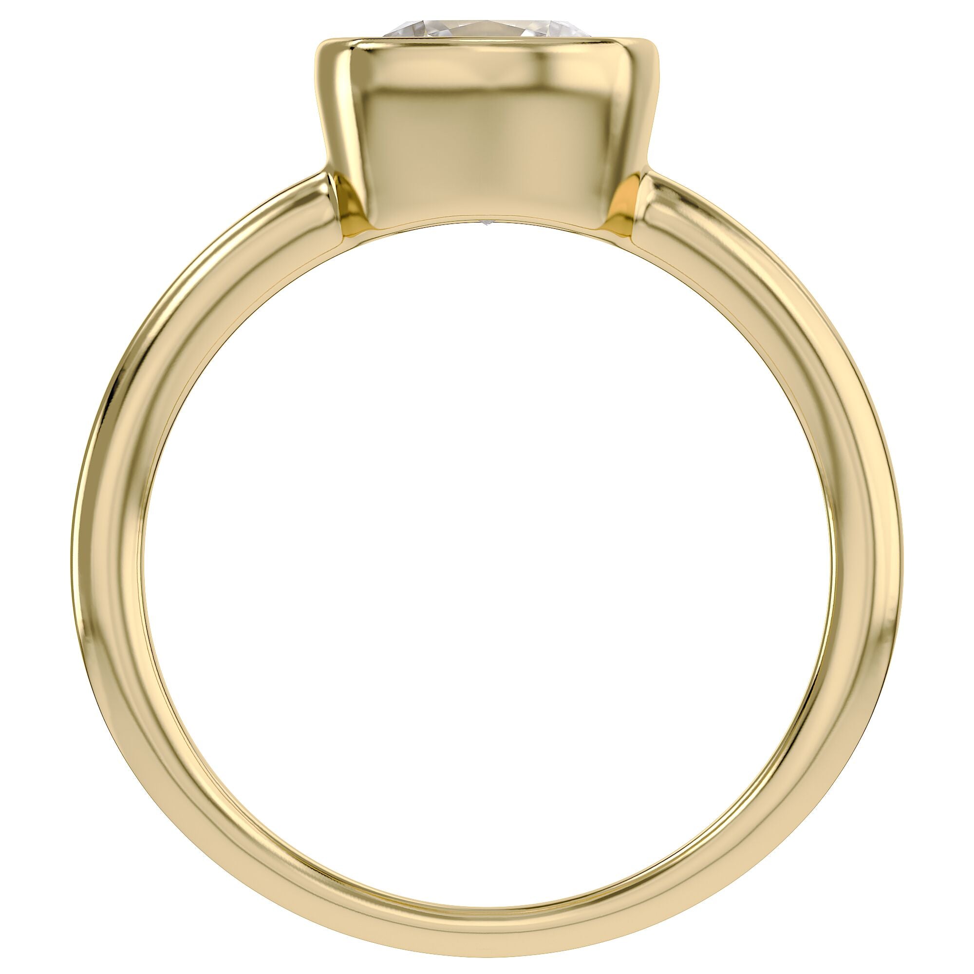 Bezel Set Solitaire Lab Grown Diamond Engagement Ring