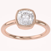 Bezel Set Solitaire Lab Grown Diamond Engagement Ring