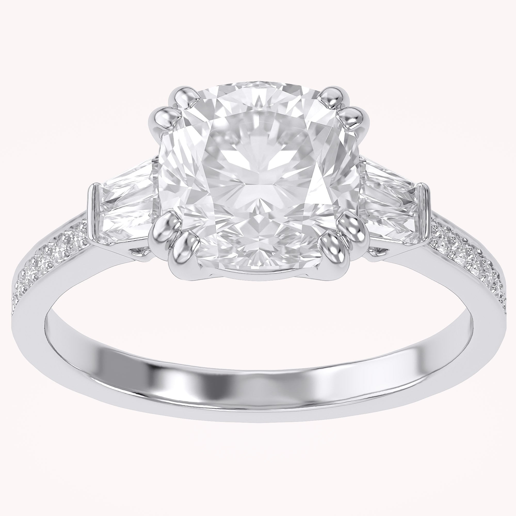 Three Stone Lab Grown Diamond Engagement Ring