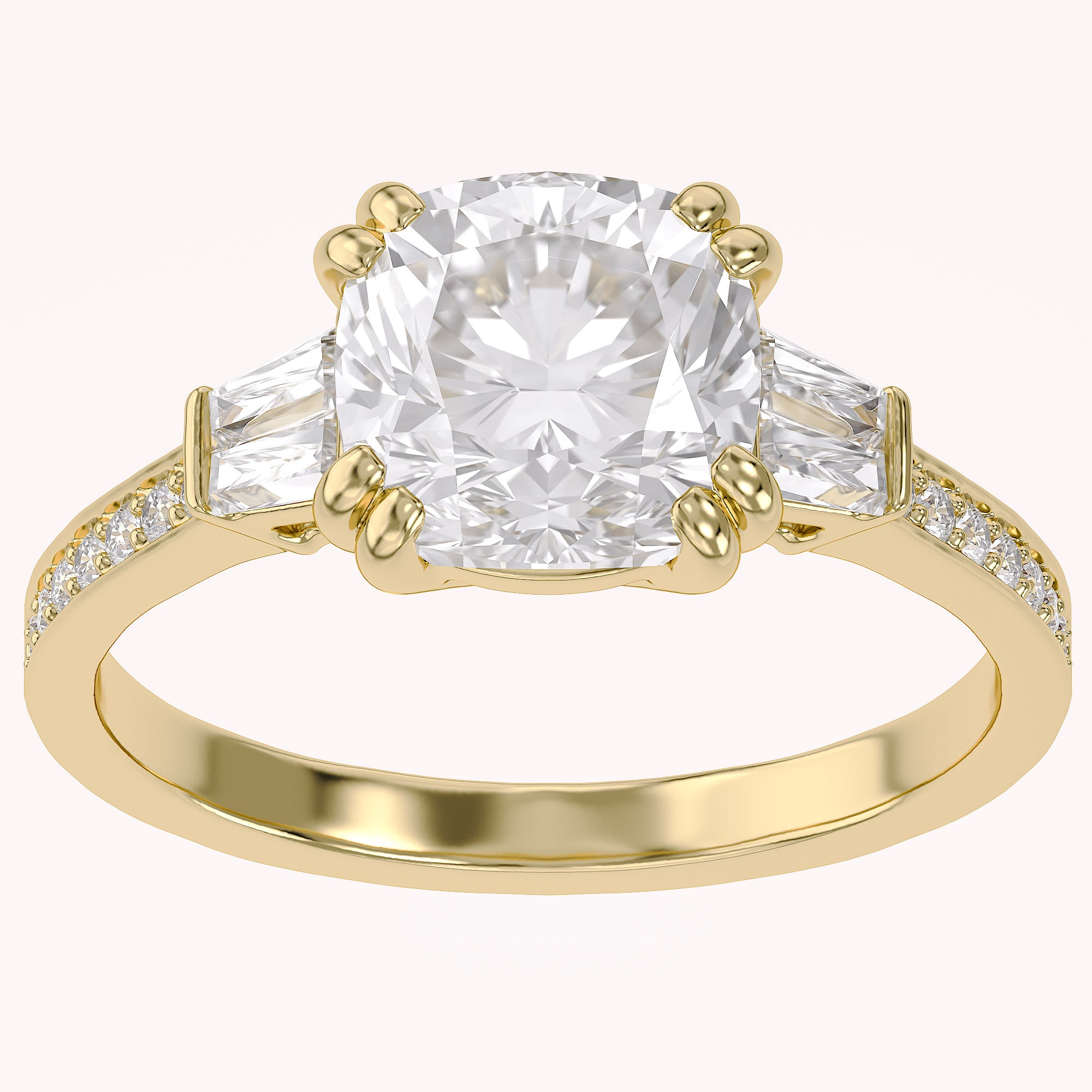 Three Stone Lab Grown Diamond Engagement Ring