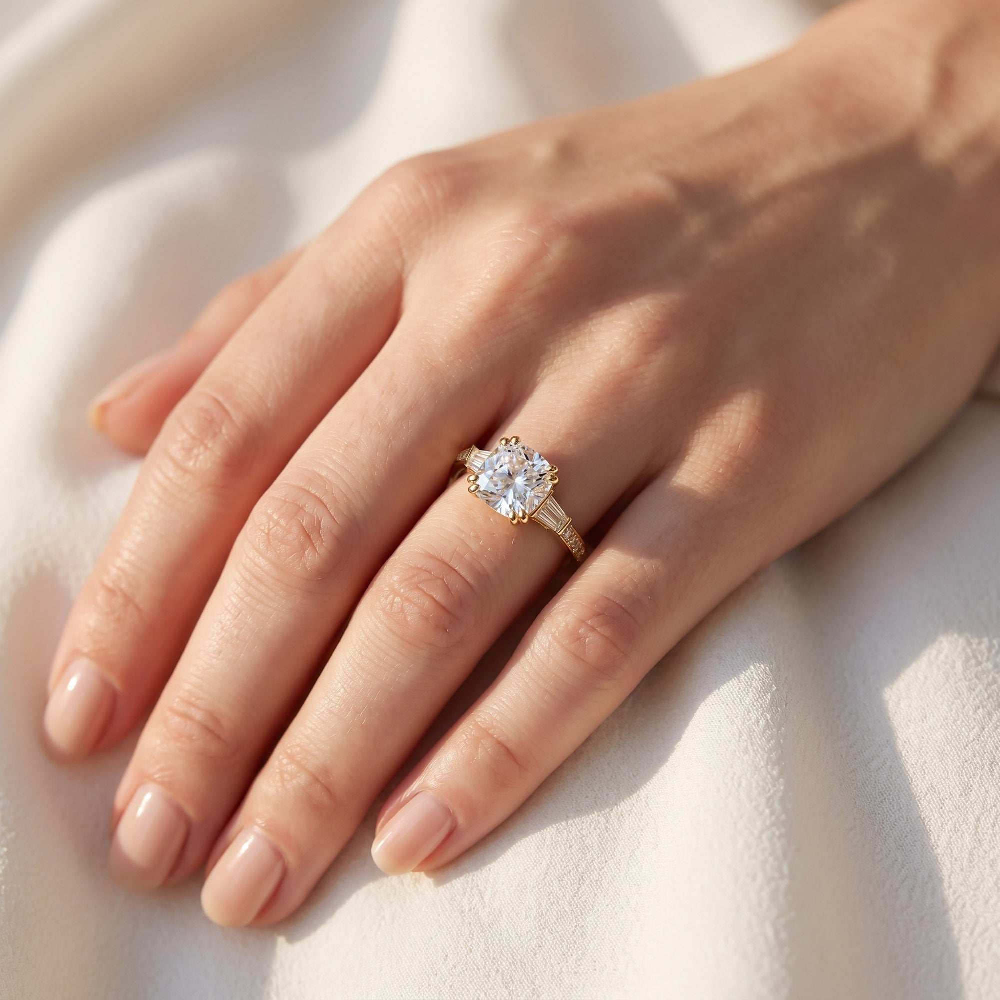 Three Stone Lab Grown Diamond Engagement Ring