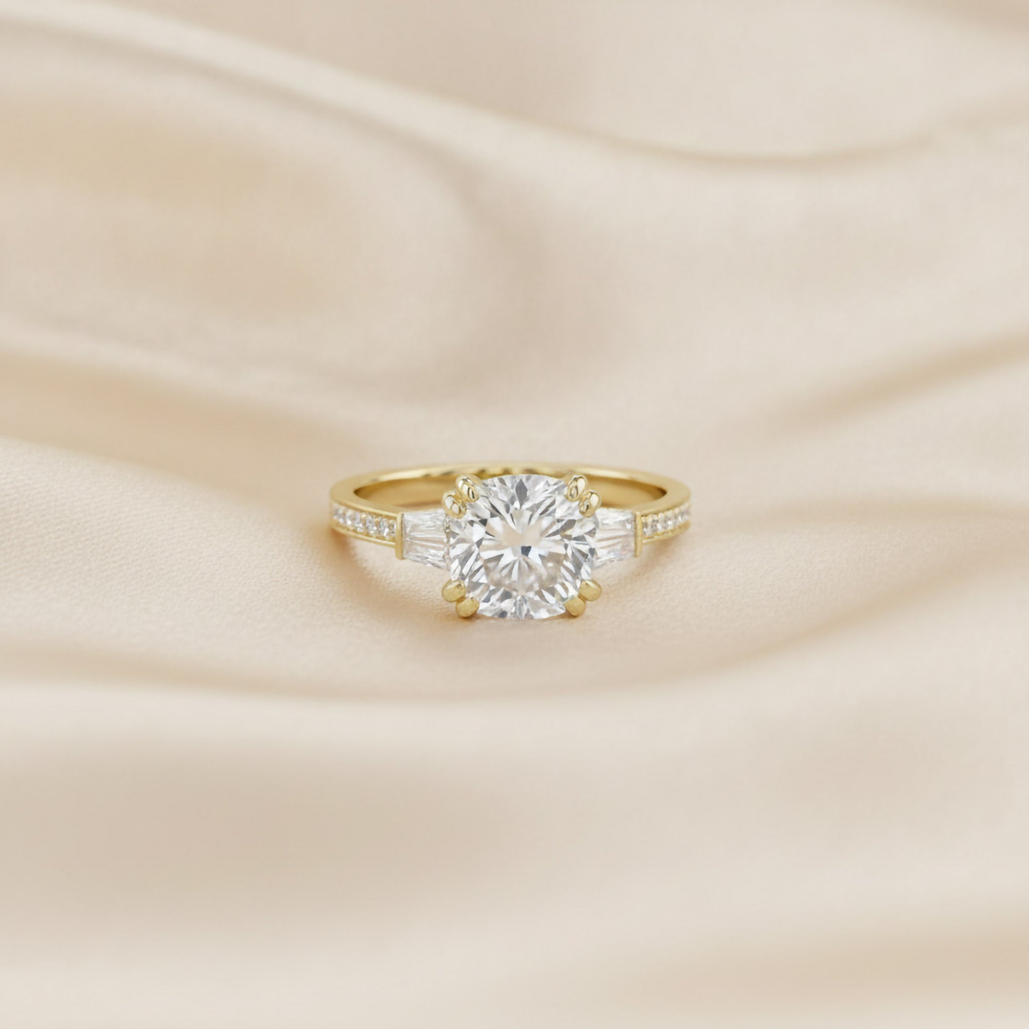 Three Stone Lab Grown Diamond Engagement Ring