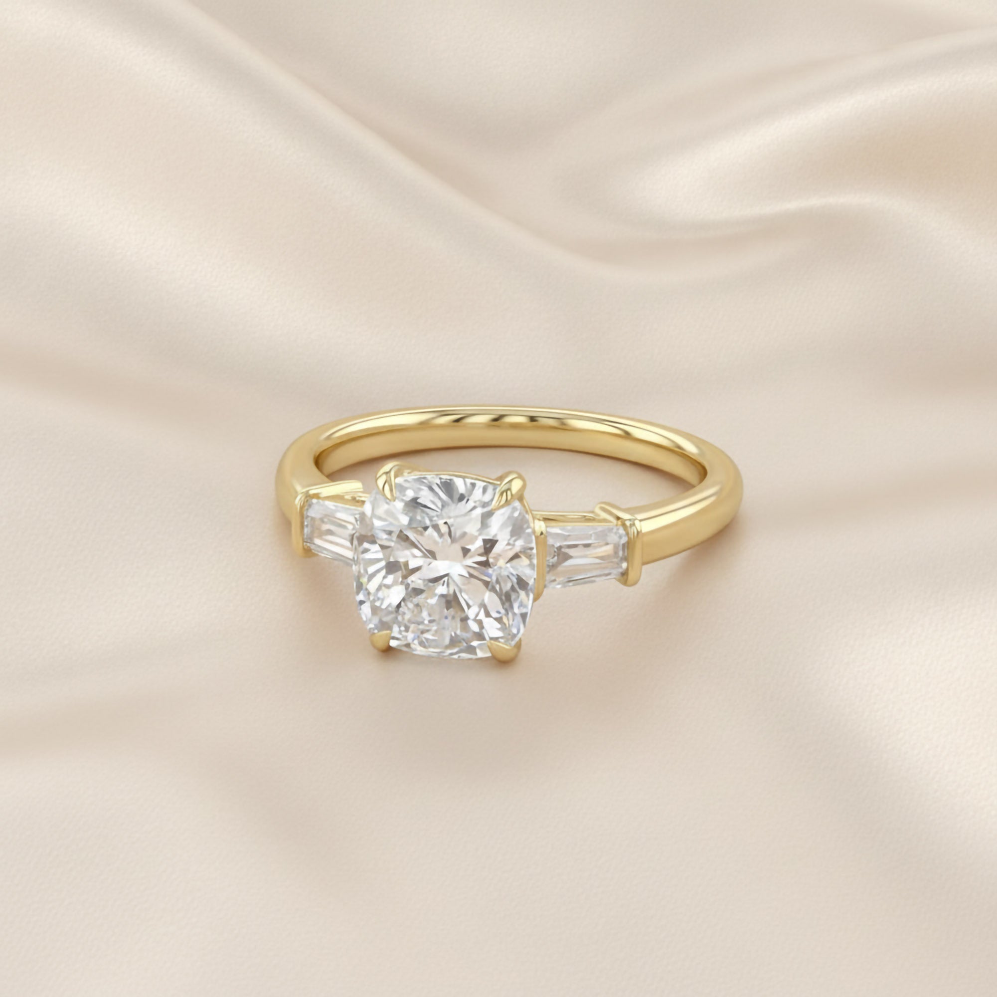 Lab Grown Diamond Three Stone Engagement Ring
