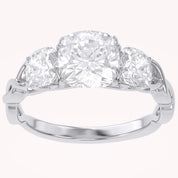 Three Stone Infinity Lab Grown Diamond Engagement Ring