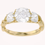 Three Stone Infinity Lab Grown Diamond Engagement Ring