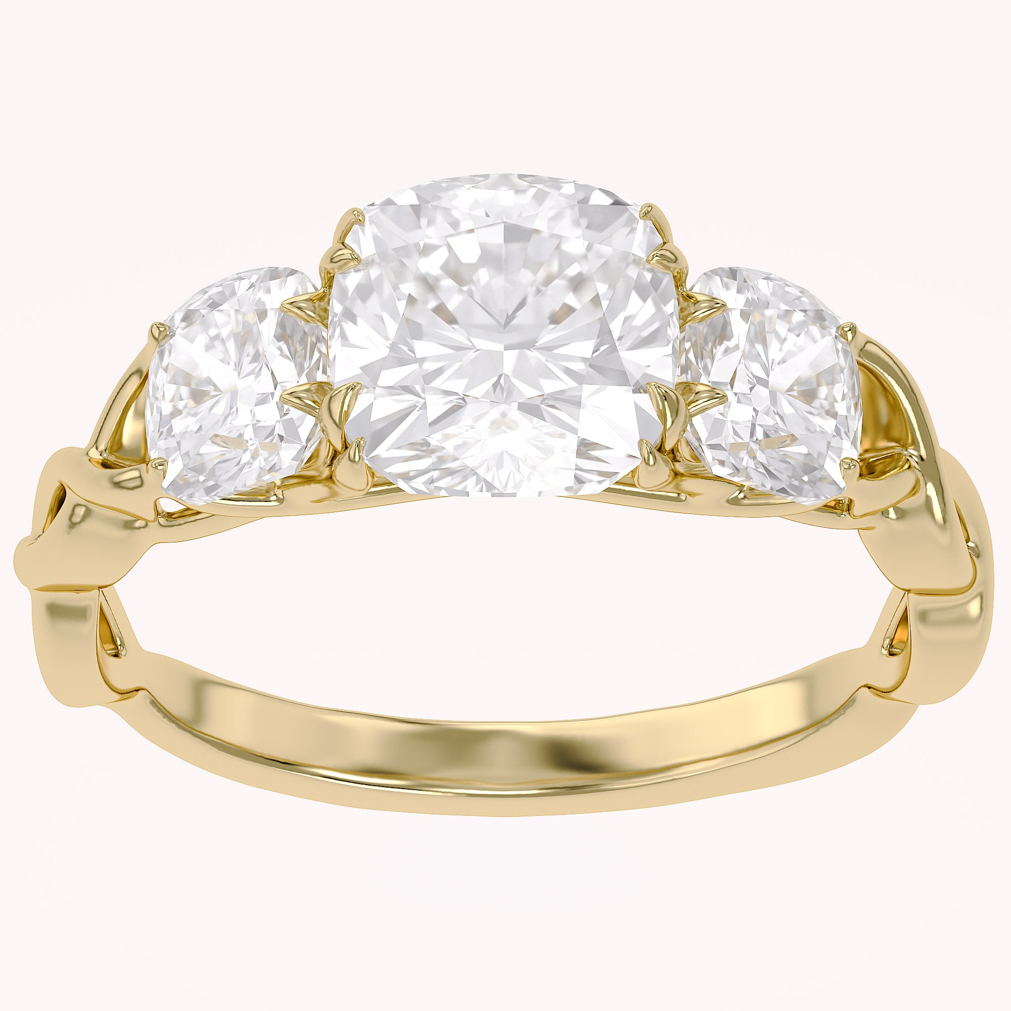 Three Stone Infinity Lab Grown Diamond Engagement Ring