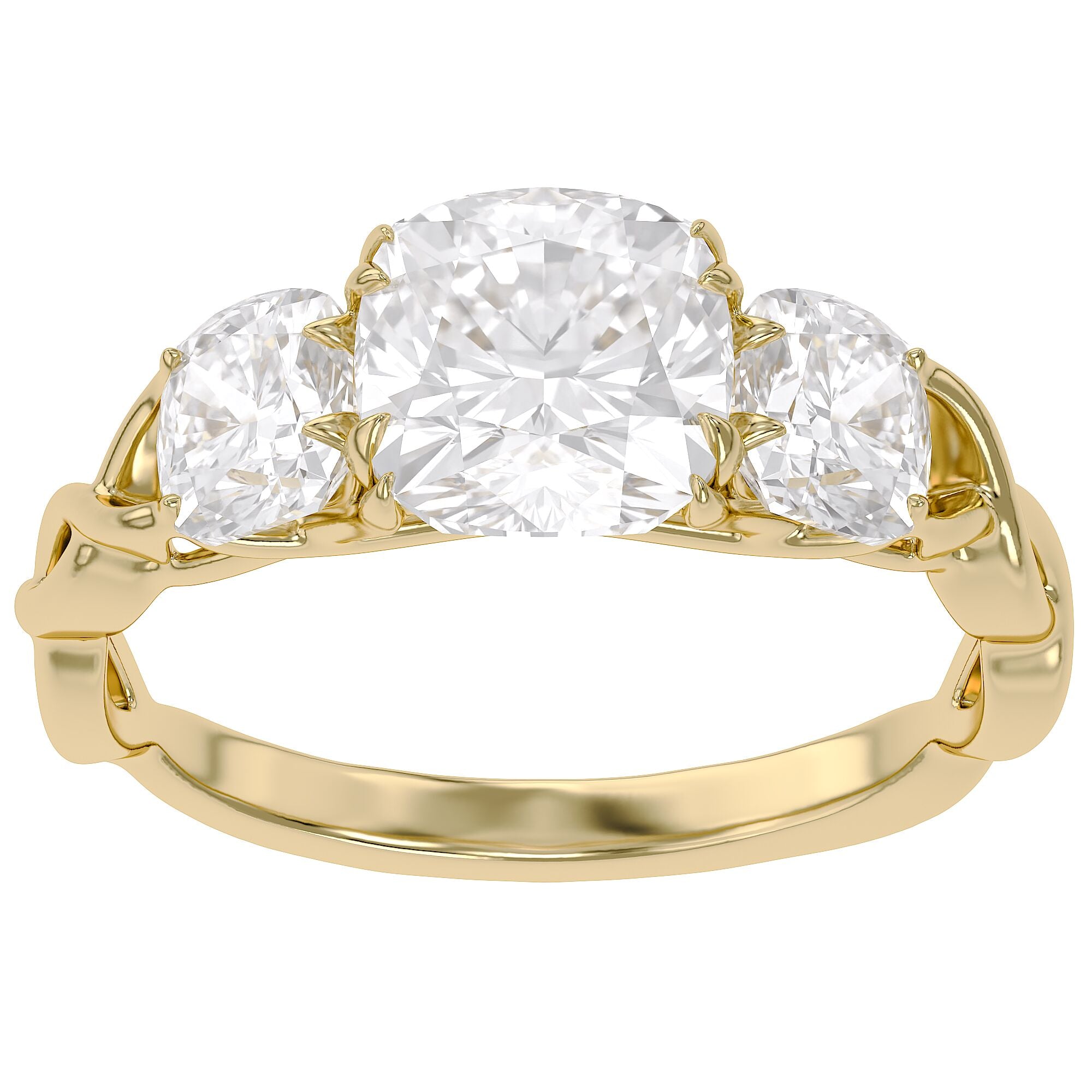 Three Stone Infinity Lab Grown Diamond Engagement Ring