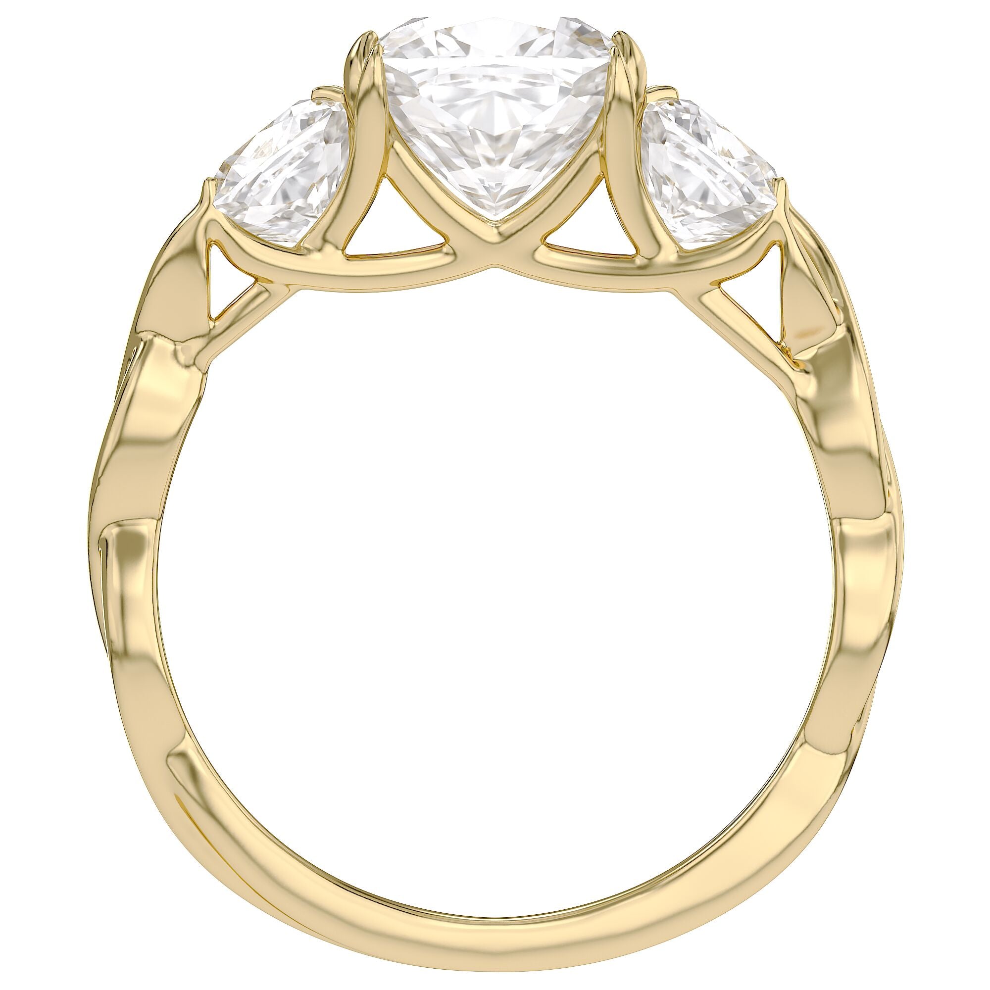 Three Stone Infinity Lab Grown Diamond Engagement Ring