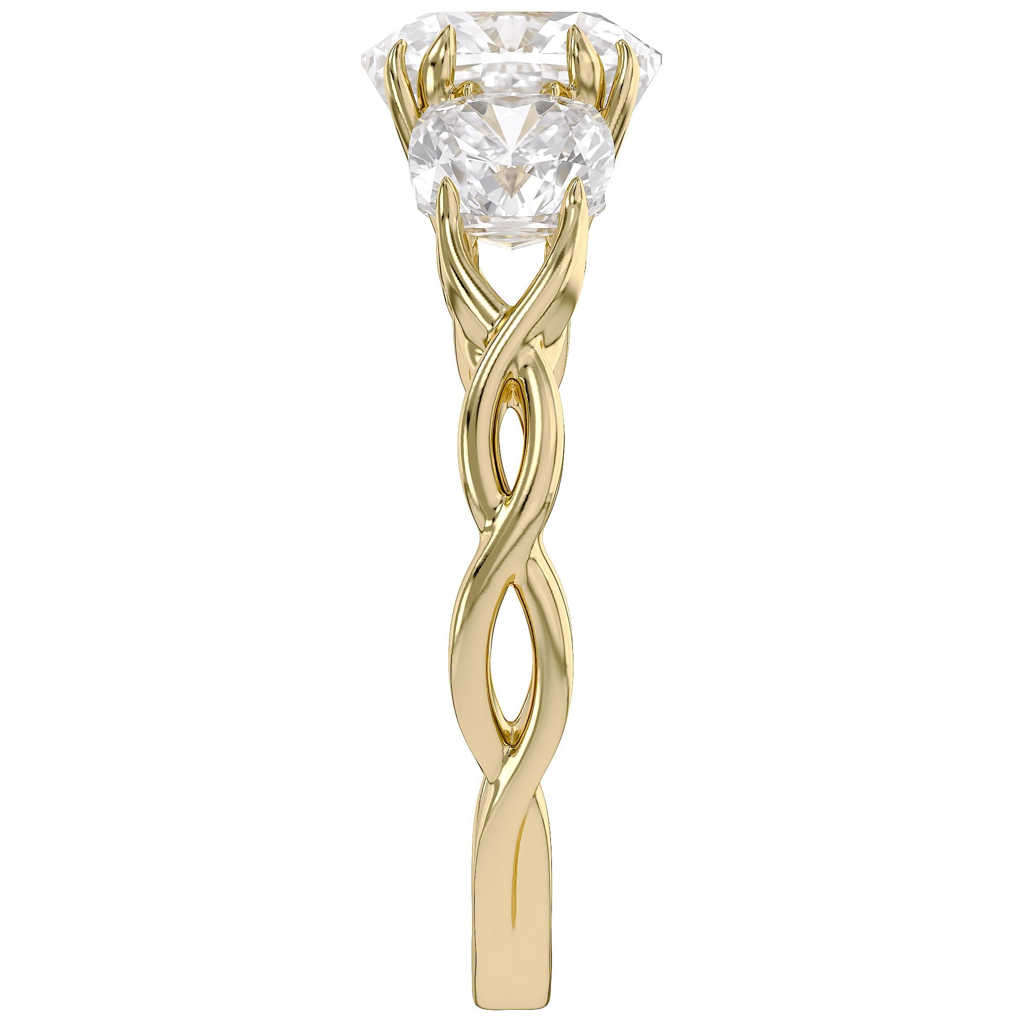 Three Stone Infinity Lab Grown Diamond Engagement Ring