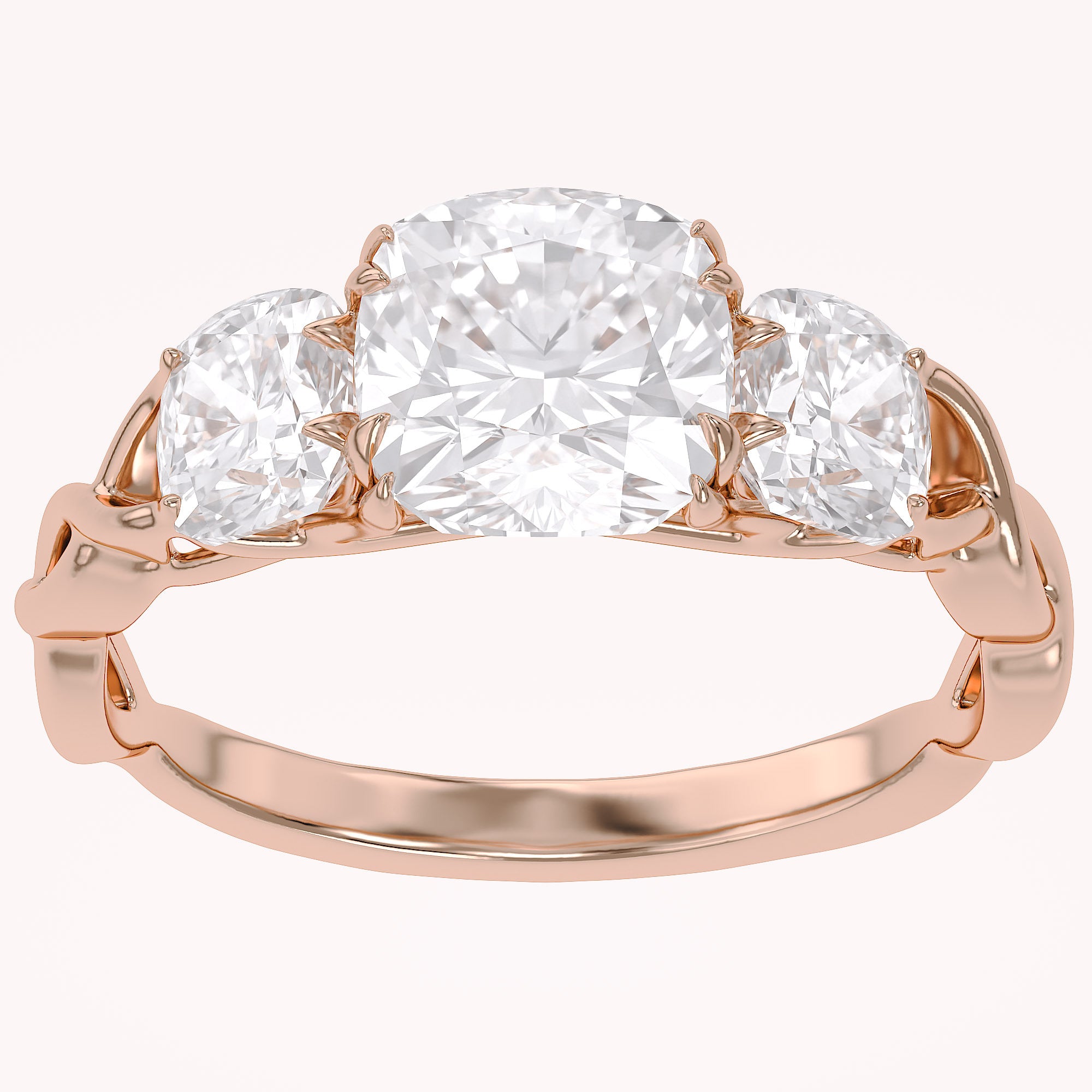 Three Stone Infinity Lab Grown Diamond Engagement Ring
