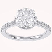 Hidden Halo Solitaire Lab Grown Diamond Engagement Ring