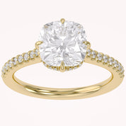 Hidden Halo Solitaire Lab Grown Diamond Engagement Ring
