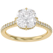 Hidden Halo Solitaire Lab Grown Diamond Engagement Ring
