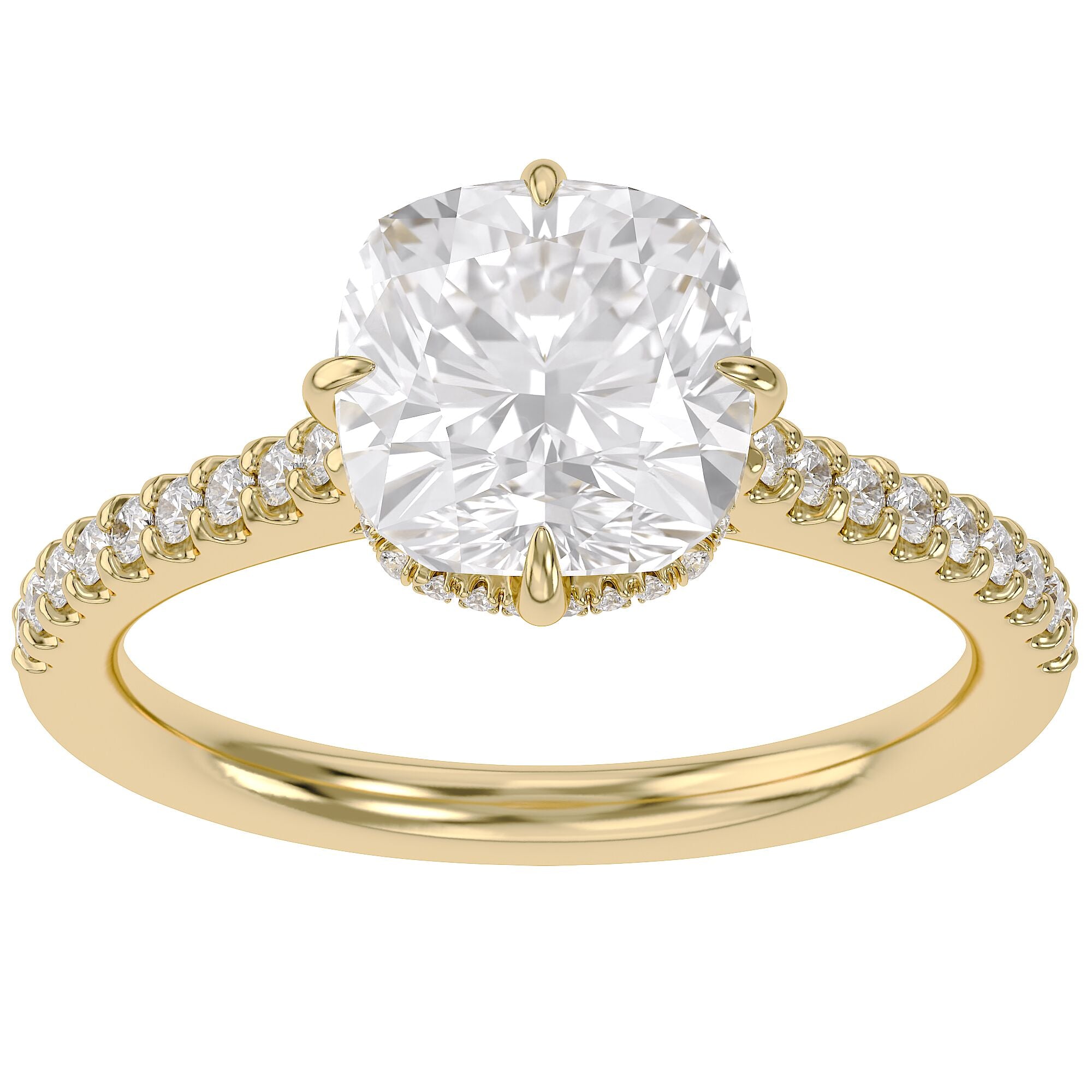 Hidden Halo Solitaire Lab Grown Diamond Engagement Ring