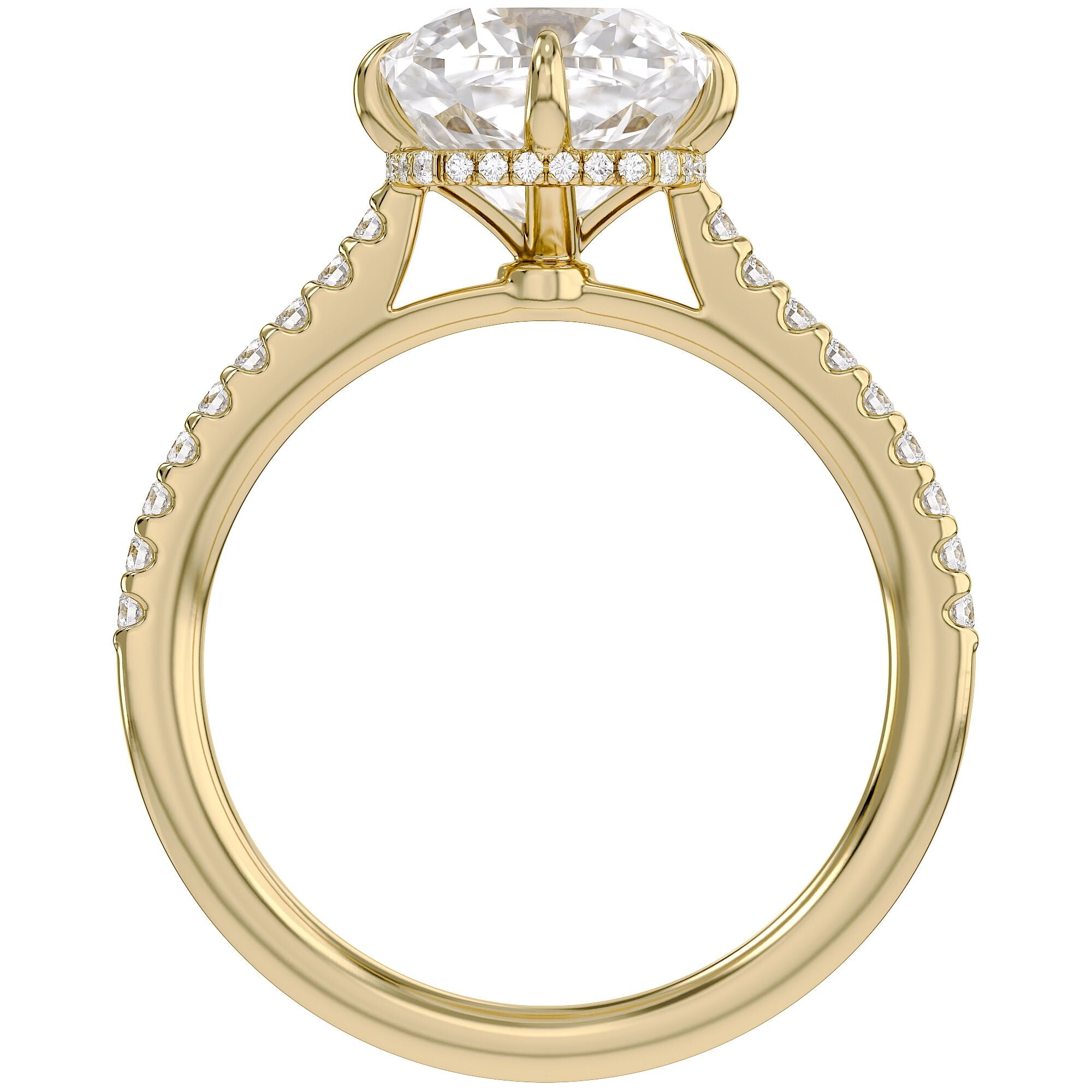 Hidden Halo Solitaire Lab Grown Diamond Engagement Ring