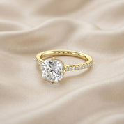 Hidden Halo Solitaire Lab Grown Diamond Engagement Ring
