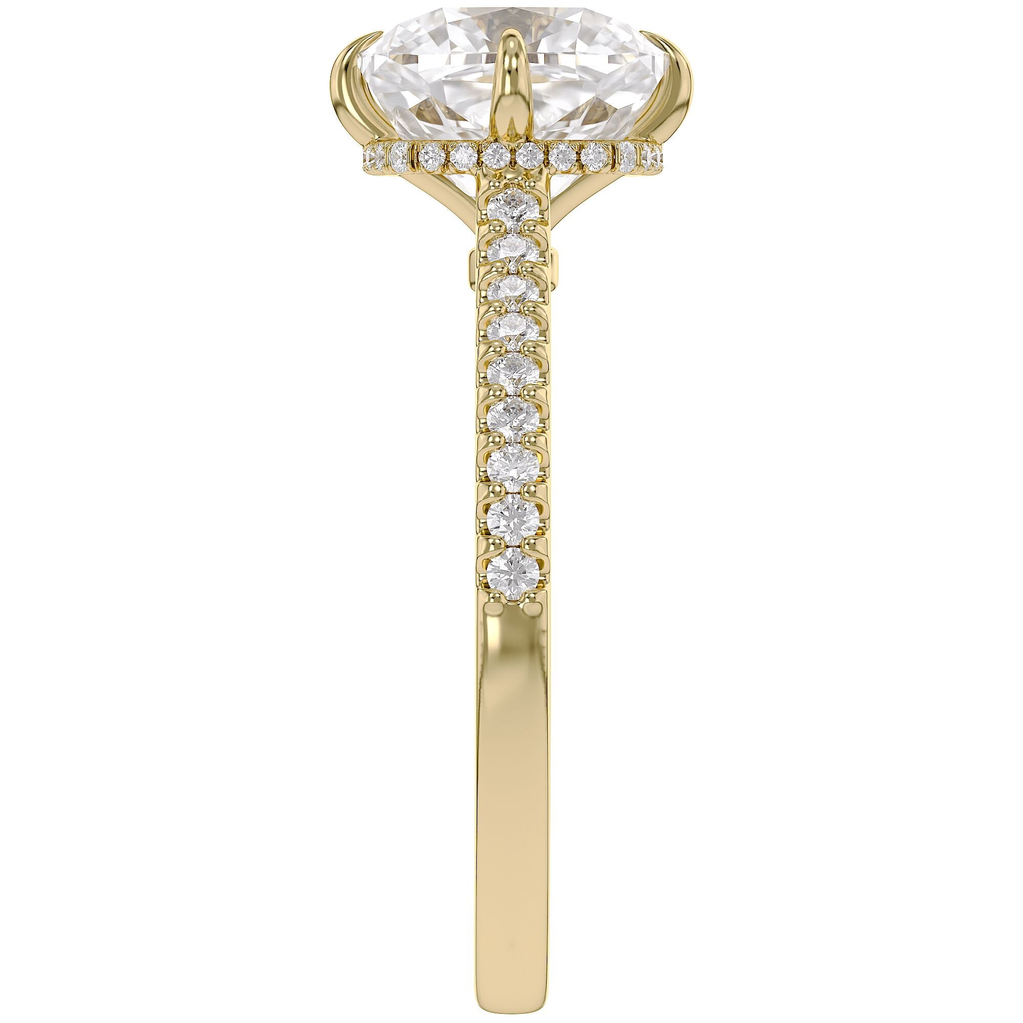 Hidden Halo Solitaire Lab Grown Diamond Engagement Ring