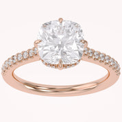 Hidden Halo Solitaire Lab Grown Diamond Engagement Ring