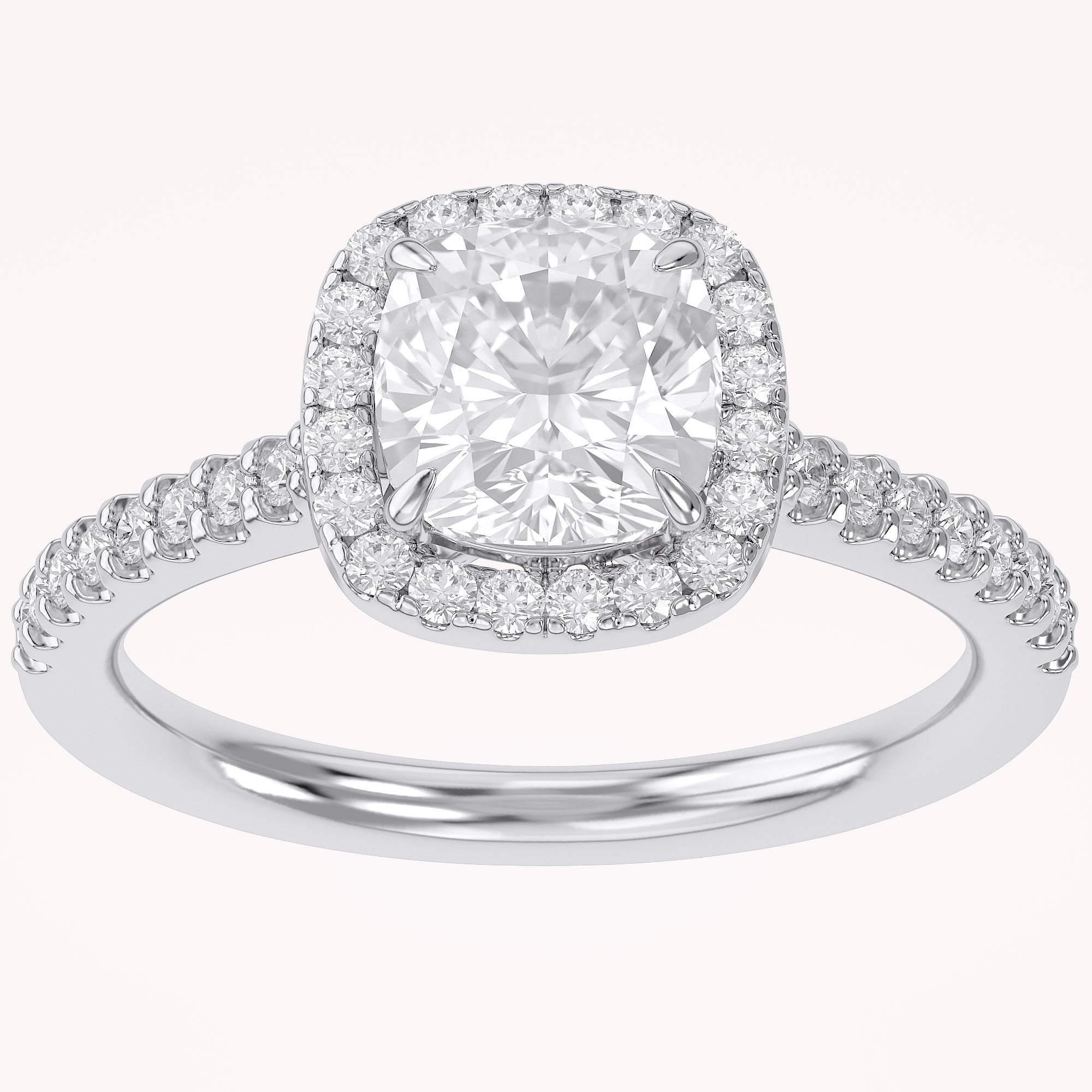 Halo Solitaire Lab Grown Diamond Engagement Ring
