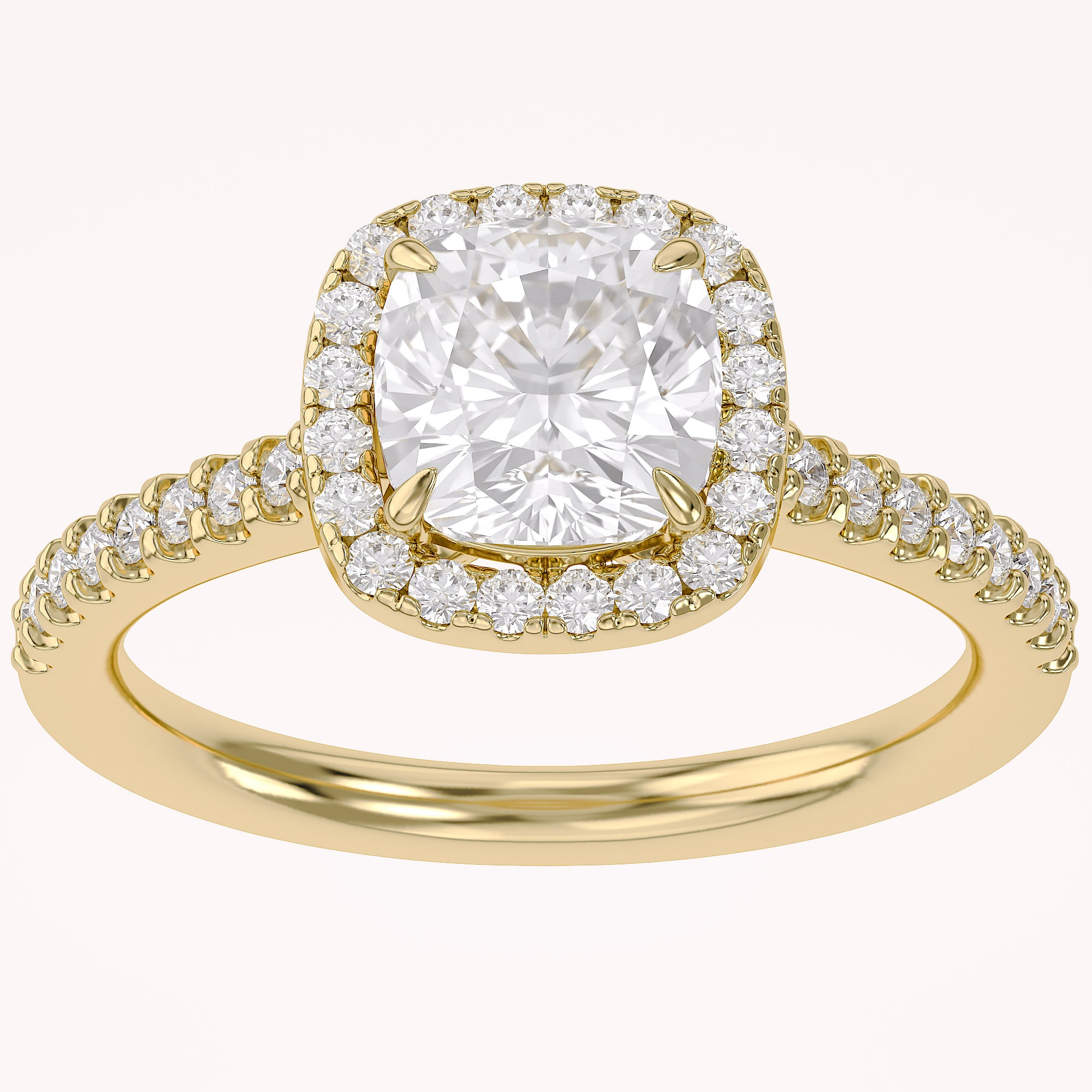 Halo Solitaire Lab Grown Diamond Engagement Ring