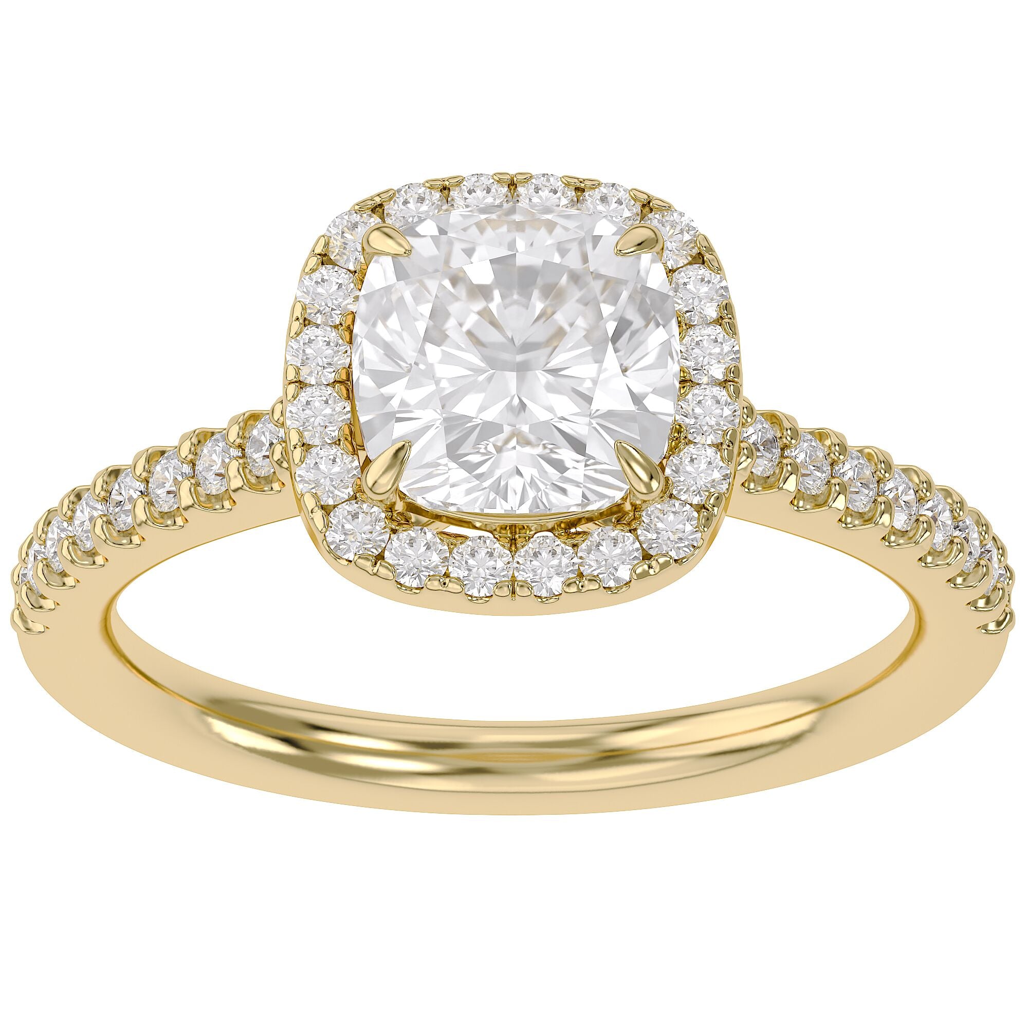 Halo Solitaire Lab Grown Diamond Engagement Ring