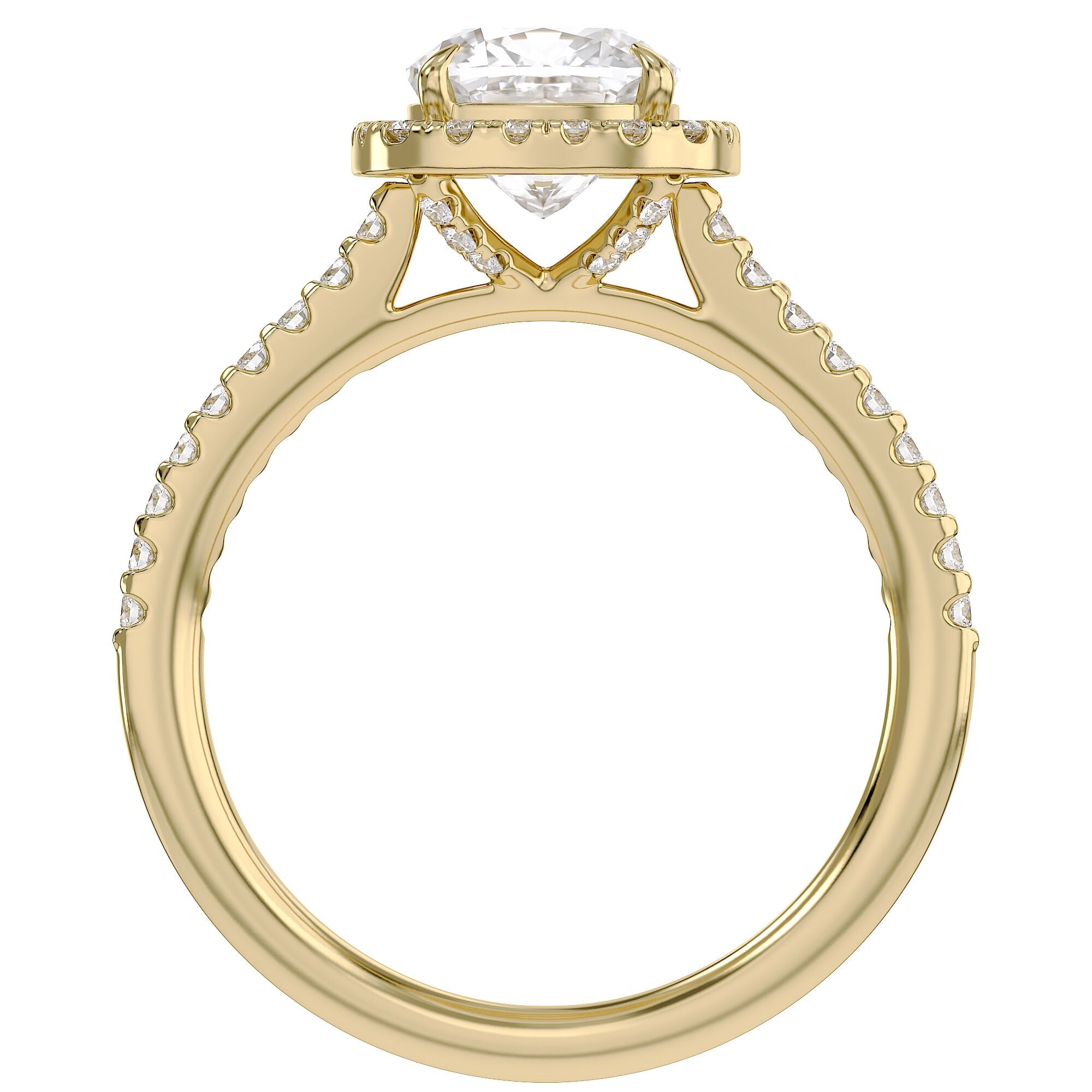 Halo Solitaire Lab Grown Diamond Engagement Ring