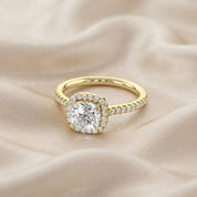 Halo Solitaire Lab Grown Diamond Engagement Ring