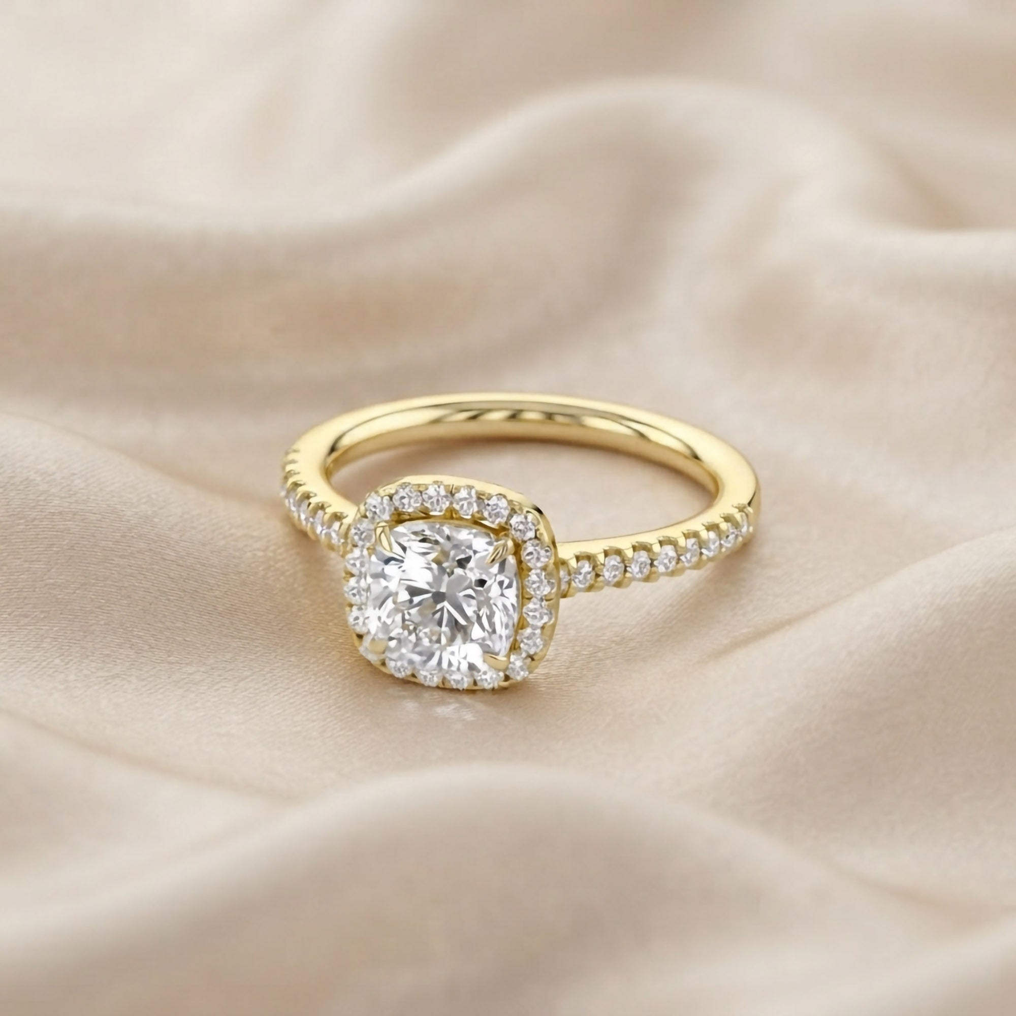 Halo Solitaire Lab Grown Diamond Engagement Ring
