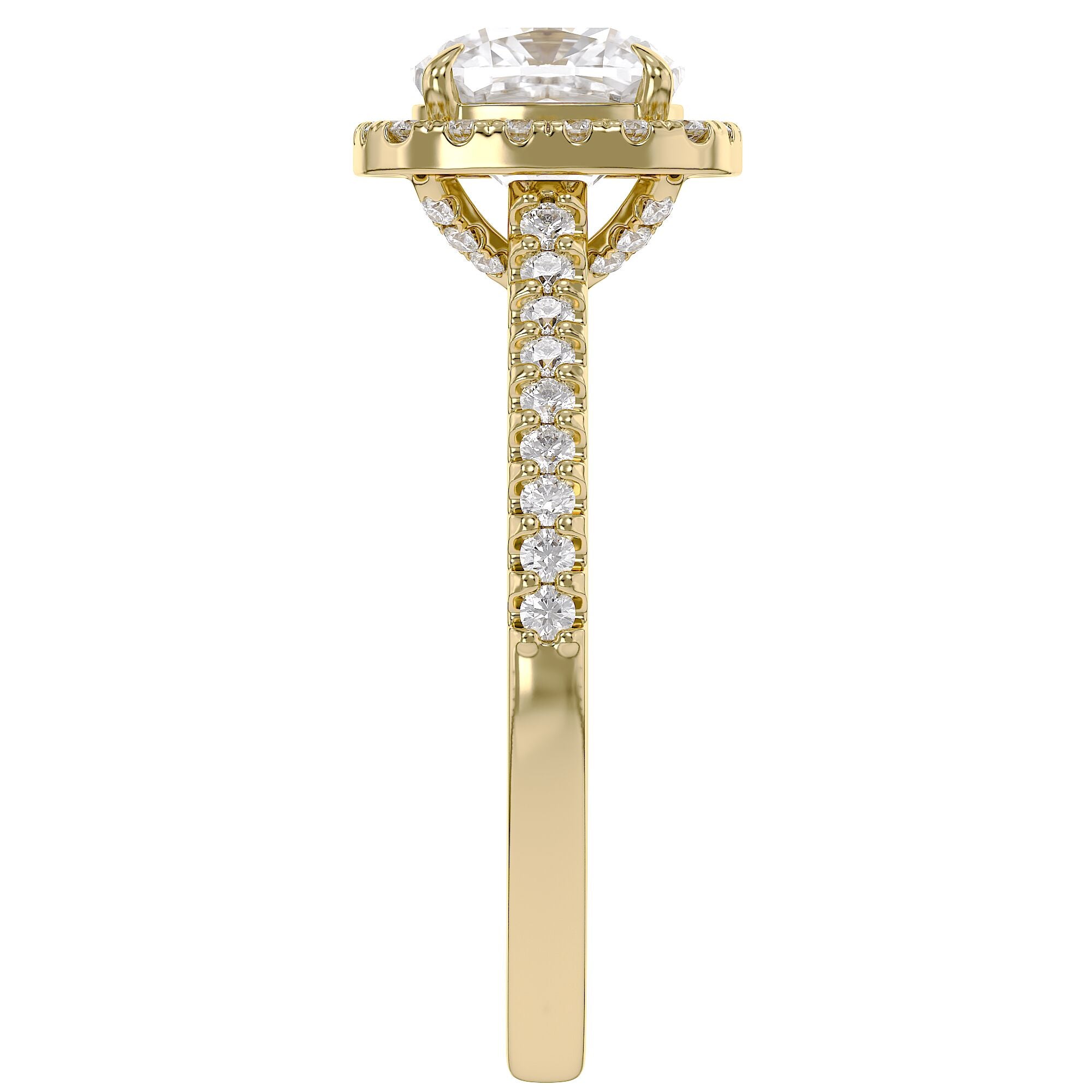 Halo Solitaire Lab Grown Diamond Engagement Ring