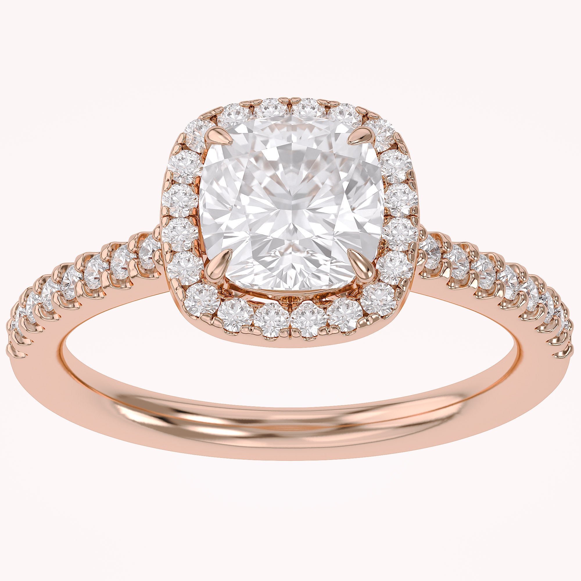 Halo Solitaire Lab Grown Diamond Engagement Ring